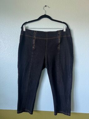 Double-zipper vintage style cropped jeans